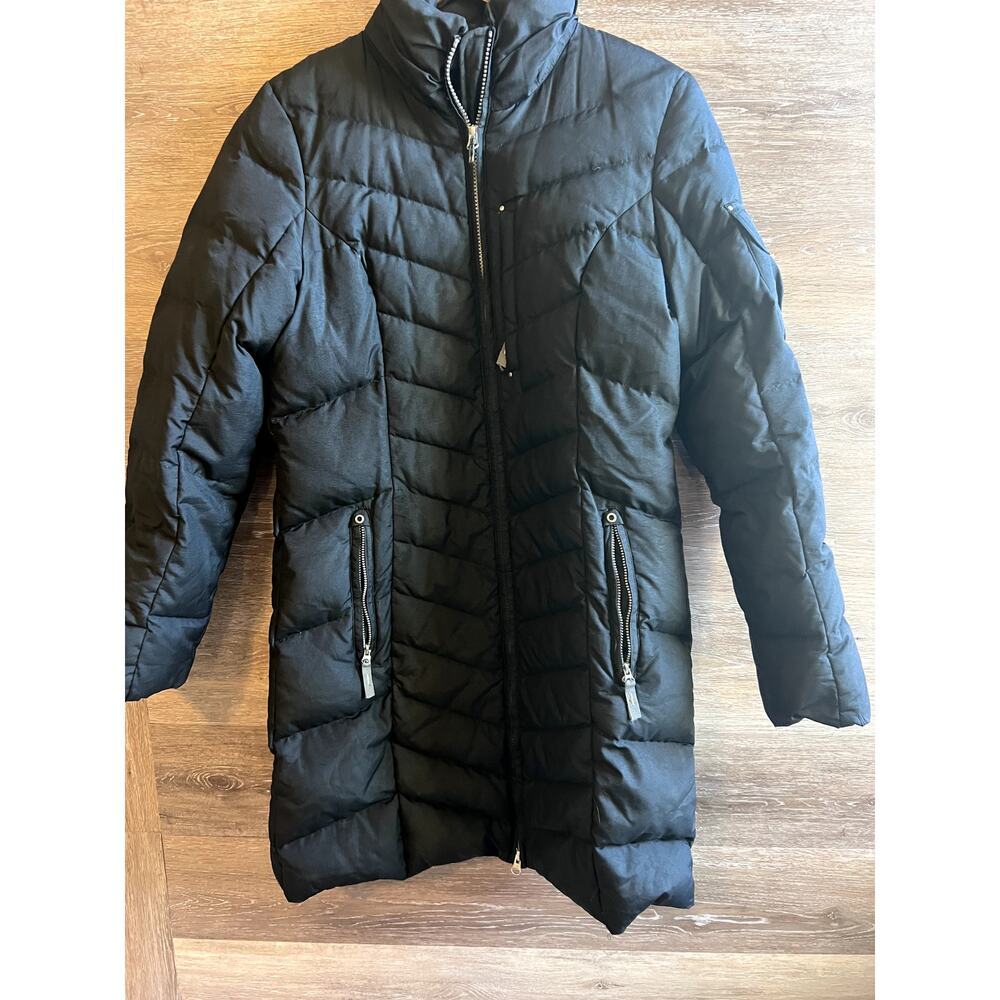 Eddie Bauer jacket coat parka size Small black  puffy winter warm full zipper